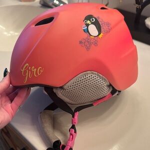 Kids Giro Coral Helmet with Penguin Graphic